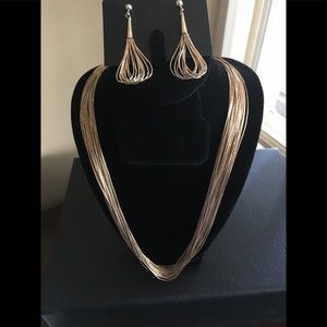 2pc Gold over Sterling Necklace and Earring Set